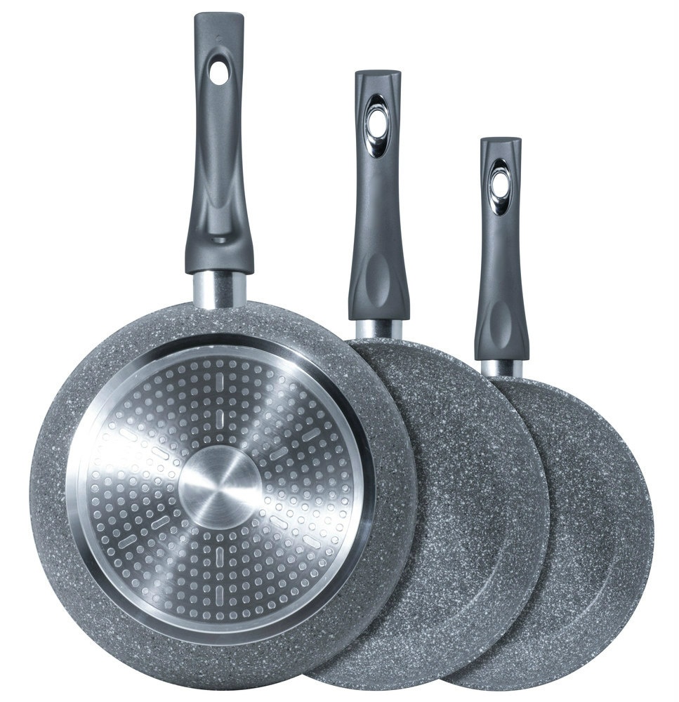 Forged aluminum fry pan set